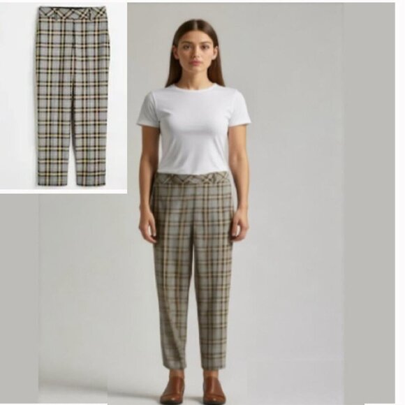 H&M Plaid Trousers pants Size 14 - Picture 1 of 15